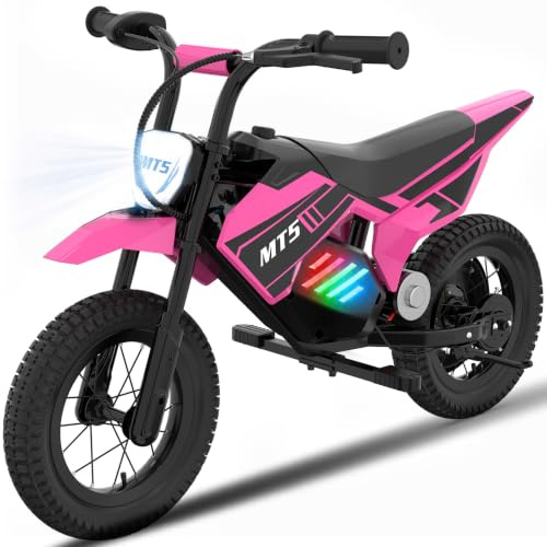 MEGA MOTION PRO Moto Eléctrica para Niños 150W, 2 Velocidades 8/16 km/h, Batería 5,2Ah, Autonomía hasta 15 km, Neumáticos Inflables 12 Pulgadas, Luces LED, Freno de Tambor, hasta 40 kg