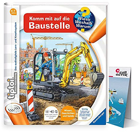 Ravensburger tiptoi Livre - Komm avec le Chantier + Enfants Carte du monde - Pays, Tiere, Continents