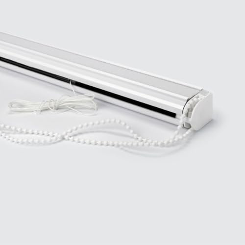 Paneelwagen Weiss aus Aluminium für Flächenvorhang - Mit Abdeckung - Massnahme: 140 cm - inkls. Haken zur Befestigung