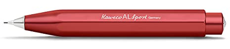 Kaweco AL SPORT Druckbleistift Deep Red 0.7 mm HB I Mechanischer Bleistift aus hochwertigem Aluminium in seidenglänzender Optik I Druck-Bleistift nachfüllbar in Rot I Druckminenbleistift 10,5 cm