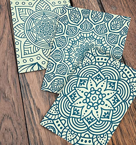 Wunderwand Fliesenaufkleber Mandala Mintgrün Petrol Klebefliesen Für Küche & Bad 12 Stück 15x20 cm