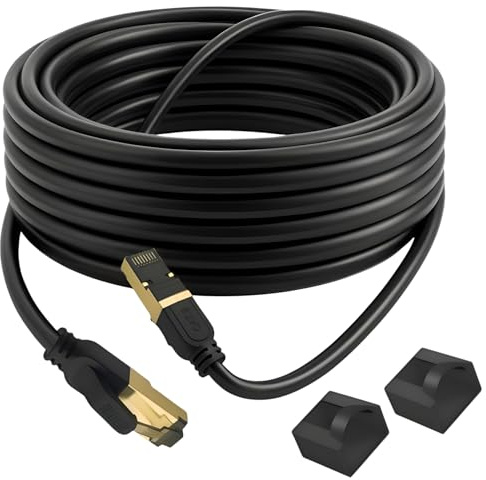 Reulin - PREMIUM Kupfer Litzenkabel RJ45 LAN Cat 8 Ethernet Kabel 15 M lang, SSTP 40 Gbps kompatibel mit Routern Modems 4K 8K Smart TV Boxen Internet PS5 PS4 Xbox Konsolen Spielen 15M