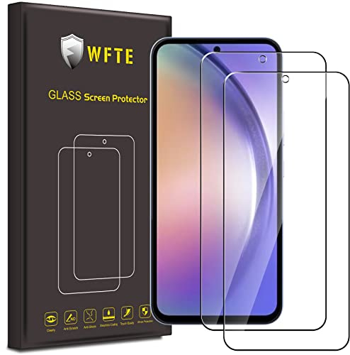 WFTE [2-Pack Screen Protector for Samsung Galaxy A54 5G,Anti-Scratch,High Transparency,Anti-fingerprint,Bubble-Free,Dust-Free Premium Screen Protector Tempered Glass For Samsung Galaxy A54 5G