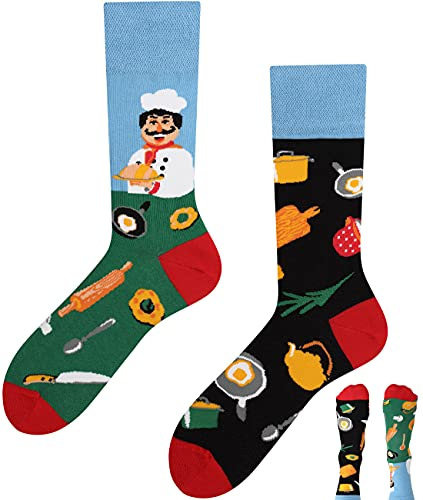TODO Colours Lustige Socken mit Motiv - mehrfarbige, bunte, Verrückte für Herren und Damen (39-42, Beste Koch)