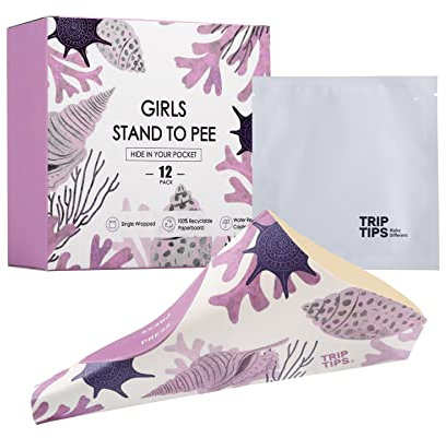 TRIPTIPS Female Urinal Disposable Female Urination Device Urinal for Women Foldable Pee Funnel for Women Waterproof Paper Stand and Pee Cup for Public Toilets, Traveling (Pack of 12)