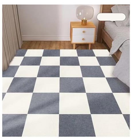 PUYUNA Losetas de Alfombra Autoadhesivas, alfombras cuadradas, Antideslizantes, for Cocina, Comedor y Dormitorio, 30 x cm (Beige, 4)(Beige Light Gray,4)