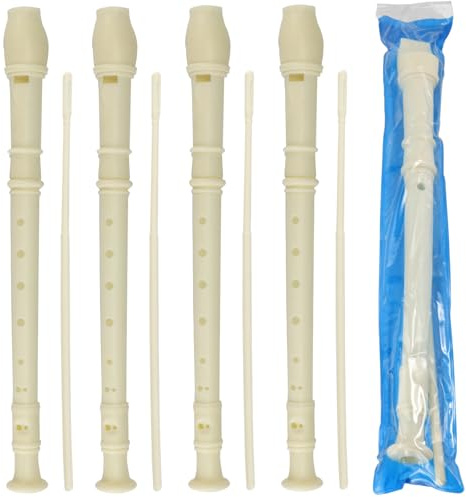 SEHOI 20 Pack 8 Hole Soprano Recorder Descent Flute, German Musical Recorders Instruments with Cleaning Rod, White Flutes for Beginners, Student Practice, School Concert