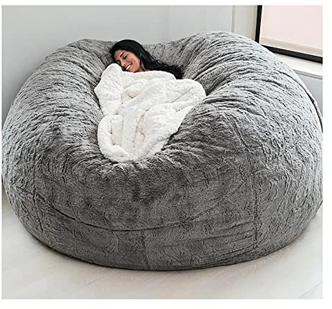 Dingliang Sitzsack, Riesen Pelz Sitzsack Sofa Stuhl Wohnzimmer-Sessel mit Memory-Foam-Füllung für Kinder, Erwachsene, Paare (Nur Abdeckung, kein Füllstoff)