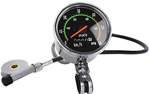 Nimomo Radfahren Mechanischer Tachometer Fahrradcomputer Tachometer Kilometerzähler Aluminiumlegierung Mechanischer Fahrradcomputer für Fahrrad