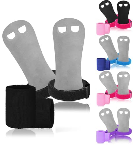 LOVMEAD Sporthandschuhe für Reckhandschuhe Kinder Schützt Hand Handfläche mit Armbändern Paar, Stangengriffe Handflächenschutz Handgelenkstütze für Kettlebells Sport (Schwarz, M)