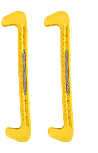 Protège-Lames de Patin à Glace-Protège-patins,avec ressort réglable,1 paire de Protections pour Patins à Glace,protège-Patins de Hockey sur Glace,pour Le Hockey sur Glace,Le Patinage Artistique,Jaune