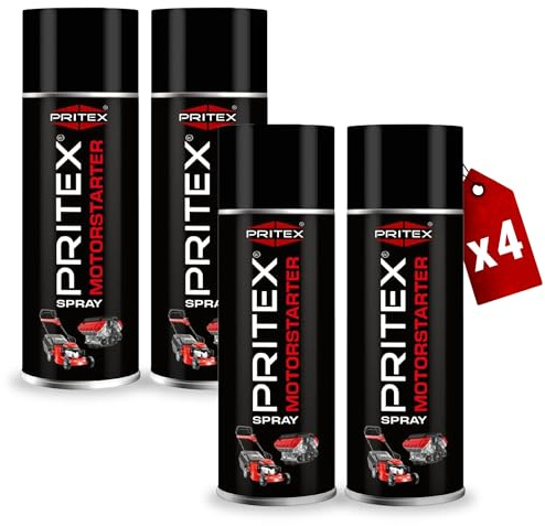PRITEX Motorstarter Spray 4X 400ml, Starthilfespray für Benzin & Diesel