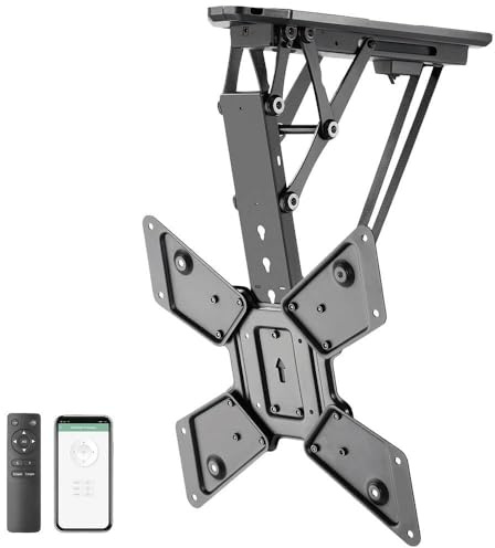 myWall Smart Home Deckenhalterung für Fernseher 23 Zoll bis 55 Zoll (58-140 cm), bis 35 kg, mit Funk-Fernbedienung, Smart Home Funktion, motorisiert