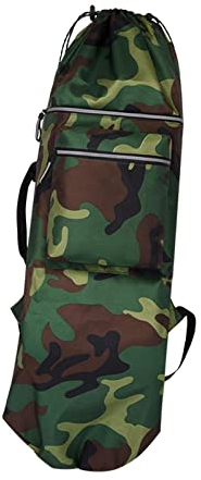 predolo Skateboard-Rucksack mit 2 Taschen, wasserabweisend, verstellbare Träger, Handtasche, Longboard-Tragetasche für Reiseanfänger, Teenager, Kinder, GRÜN