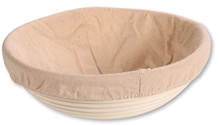 Kesper | Gärkörbchen, Material: Rattan, Textilfutter (abnehmbar), Maße: Ø 25 x 8 cm, Farbe: Natur | 19631