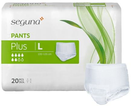 SEGUNA Pants Plus, Inkontinenz Pants, Windelhosen für Erwachsene, Frauen, Männer, Inkontinenzhosen bei Blasenschwäche (L (Beutel 20 Stück))