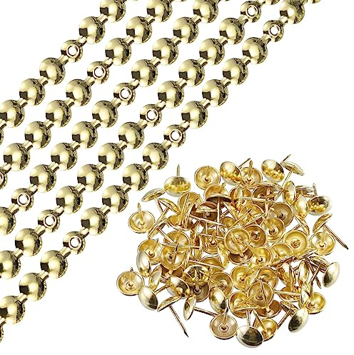 QUARKZMAN 10 Stück Polsternägel, Polster Reißzwecken, Vintage Polsterung Nägel, Heftzwecken zum Dekorieren von Sofas, Türen und Anderen Möbeln - 10M x 11mm（L x W) Gold