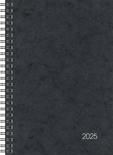 BRUNNEN Buchkalender Modell 796 (2025), 2 Seiten = 1 Woche, A5, 128 Seiten, Karton-Einband, schwarz