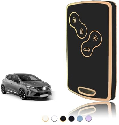 TOOMUME Schlüsselhülle, Autoschlüssel Hülle Karte Passt für Renault Scenic Clio Laguna Megane Zoe Captur Duster Espace Fluence Koleos Kadjar Logan, Schlüsselcover Schutz Schlüssel Gehäuse - Smart Key
