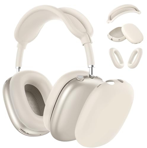 Silicone Case Cover for AirPods Max Headphones,Ear Pad Case Cover/Ear Cups Cover/Headband Cover for AirPods Max (USB-C/Lightning)(2024/2020),Accessories Silicone Protector for Apple AirPods Max, Stone