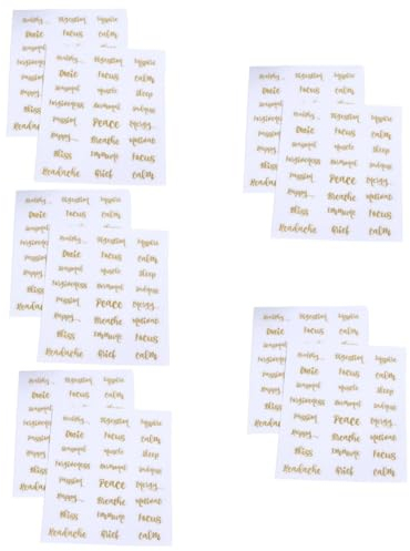 TEHAUX 25blätter Selbstklebende Ätherische Öl-flaschenetiketten Mit Goldenen Buchstaben Wasserdichte Sticker Für Einfache Identifikation Von Flaschen Und Organisation Ihrer Öle Für