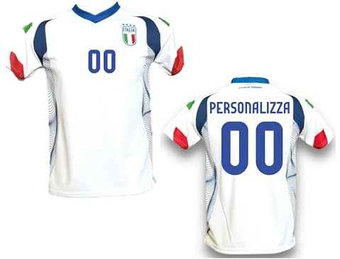 Generico Maglia Calcio Italia Bianca Personalizzata con Il Tuo Nome o Giocatore Preferito creata utilizzando Maglia Replica Autorizzata 2024 Taglie:Adulto (IT, Testo, M, Regular, Regular, Bianca)