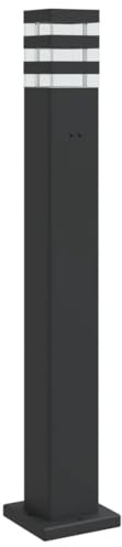 vidaXL Wegeleuchte mit Steckdose Schwarz 80 cm Aluminium
