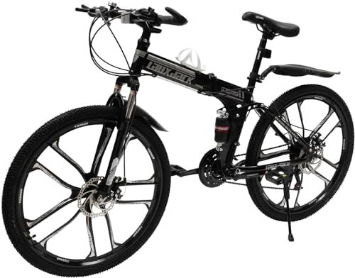 26 Zoll Mountainbike, Klappfahrrad mit 21 Gang und Scheibenbremse Fahrrad MTB Unisex Alu Bike - Belastbarkeit 130kg für Männer und Frauen
