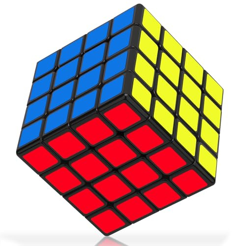KOSTACHI Speed Cube 4x4, 4x4x4 Cubo Magico Professionale Nero, Cubo 4x4 Giochi e Giocattoli per Ragazzi & Uomini