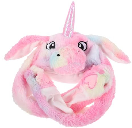 GARVALON Plüsch Einhorn Mütze Mit Beweglichen Ohren Für Frauen Und Mädchen Lustiger Cartoon Hut Für Partys Cosplay Und Festivals Gemütliche Tiermütze Für Besondere Anlässe