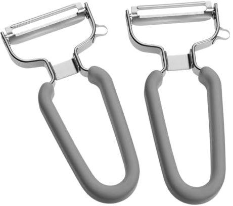Lurch Rod Peeler for Asparagus and Other Rod Vegetables Set of 2 Stainless Steel Flint Grey