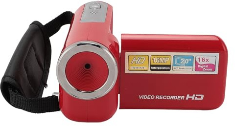 Videokamera-Camcorder, 1080P HD 16MP Tragbarer Digitaler Videokamera-Recorder mit 2-Zoll-Farbdisplay, 16-fachem Digitalzoom, Kompakter Reise-Vlogging-Kamera-Recorder für