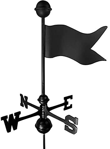 Obreeze hyi Banderuola Decorativa Banderuola in Metallo Strumento di misurazione Professionale per Tetto Giardino Cortile Facile da Montare - Design Bandiera, direzione EST Sud Ovest Nord