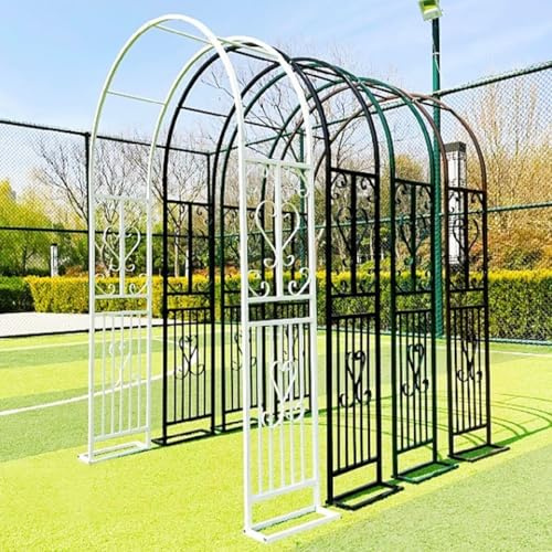 Großer Metall-Gartenbogen für Kletterpflanzen,Rosenbogen Torbogen Stabiles,Hochzeitsbogen 140-340cm Rankhilfe Pergola Für Hochzeit Garten Party Rasen, Hinterhof,Eingang 1 Stück(Schwarz,W340 x H230 x 4