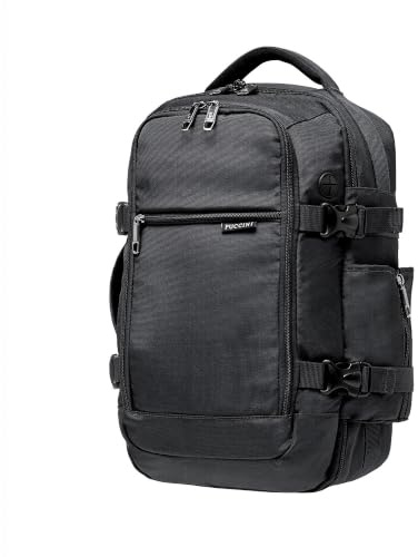 PUCCINI Easy Pack Handgepäck Rucksack 40x20x25 cm für Ryanair Reiserucksack Unter Sitzplatz Kabinentasche Flugzeug Reisetasche für Herren und Damen Multifunktionsrucksack 18L Schwarz