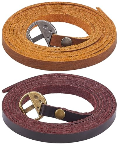 CALFOVERA Bracciali Avvolgenti in Vera Pelle Colorata Regolabili in Pelle di Vacchetta Vintage Boho Strati Bracciale Armatura Marrone Occidentale Impilabile con Chiusura A Scatto in Lega per Uomini