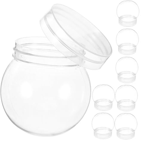 8 Stück Selbstgemacht Wasserball Schneekugel aus Kunststoff 150ml | Klare 4-zoll Ausführung, Einfache Struktur, Leicht zu Reinigen, für Anfänger und Profis