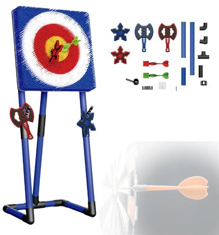 Faltbares Axt Wurfziel-Set mit Äxten und Darts, Outdoor-Hinterhof-Spiel für Familienspaß und Büro-Stressabbau