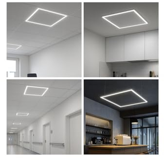 Pack of 5-50W LED Panel Light – 5000 Lumen Square Recessed Ceiling Lamp 6500K Cool White for Office, Garage & Home with Driver