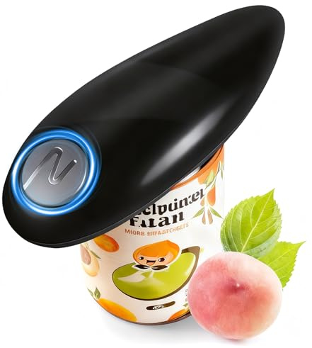 Electric Can Opener Tin Opener Hand Free Automatic Can Openers 360° One Button for Arthritis Hands Can Openers with One Touch Switch, Old Man Kitchen Best Choice—Powerful, Safe and Easy Use Black