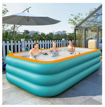 1 pièce de Grande Piscine Gonflable géante familiale océanique - for Jardin extérieur(Orange 150cm)