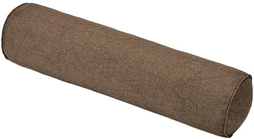 JORTUIO Nackenrolle mit Bezug Rollenkissen lang 15x40/15x60/20x80/20x100cm Weichem Zylindrisches Nackenkissen Multifunktional Stützkissen,für Betten und Sofas Yoga(Coffee Color,20x100cm)
