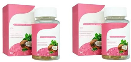 Oil Of Oregano & Coconut Extrakt|Stödjer pH-balans och matsmältning| energistöd|Lämplig för män och kvinnor (60 st),2Pcs