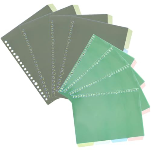 Abaodam Separadores de Carpeta Índice de Plástico Pp, 8 Juegos (b5-26 Agujeros y A4-30 Agujeros), 4 Colores Surtidos, Pestañas Desmontables para Cuadernos, Archivadores y Material Escolar