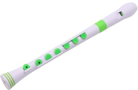 Vuxeninspelare Plastblockflöjt C Dur Bärbart Nybörjarinstrument(White green)