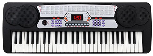 Kirstein FK-54 54 Tasten Keyboard inkl. Mikrofon zum Mitsingen (ideal für Kinder und Einsteiger, extra großes LCD-Display, 100 Sounds und Rhythmen, umfangreiche Lernfunktion, Kopfhöreranschluss)