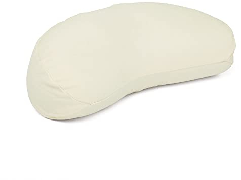 Bodhi | Meditationskissen halbmond - 100% Bio-Baumwolle | Yogi MOND ECO | Yogakissen halbmondförmig mit Buchweizenfüllung | Halbmondkissen für Yoga & Meditation – Natur