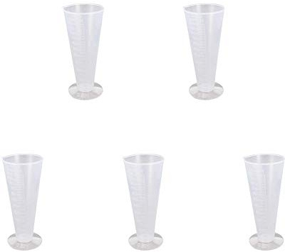 Othmro 100ml Measuring Cup Plastic, 5pcs Conical Measuring Jugs Transparent Graduated Beaker for Baking Cooking Lab Measure Tool