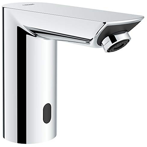 GROHE 36468000 BAU Cosmopolitan E Touchless Electronic Faucet Less Mixing, Battery, DC Power, Starlight Chrome