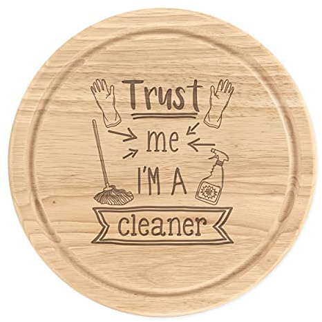 Trust Me I'M A Limpiador Madera para Picar Tabla de Quesos Redondo 25cm